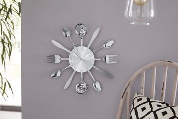 my home Wanduhr "Cutlery" (Küchenuhr, XXL, rund, Ø 38 cm, aus Metall, Besteck)