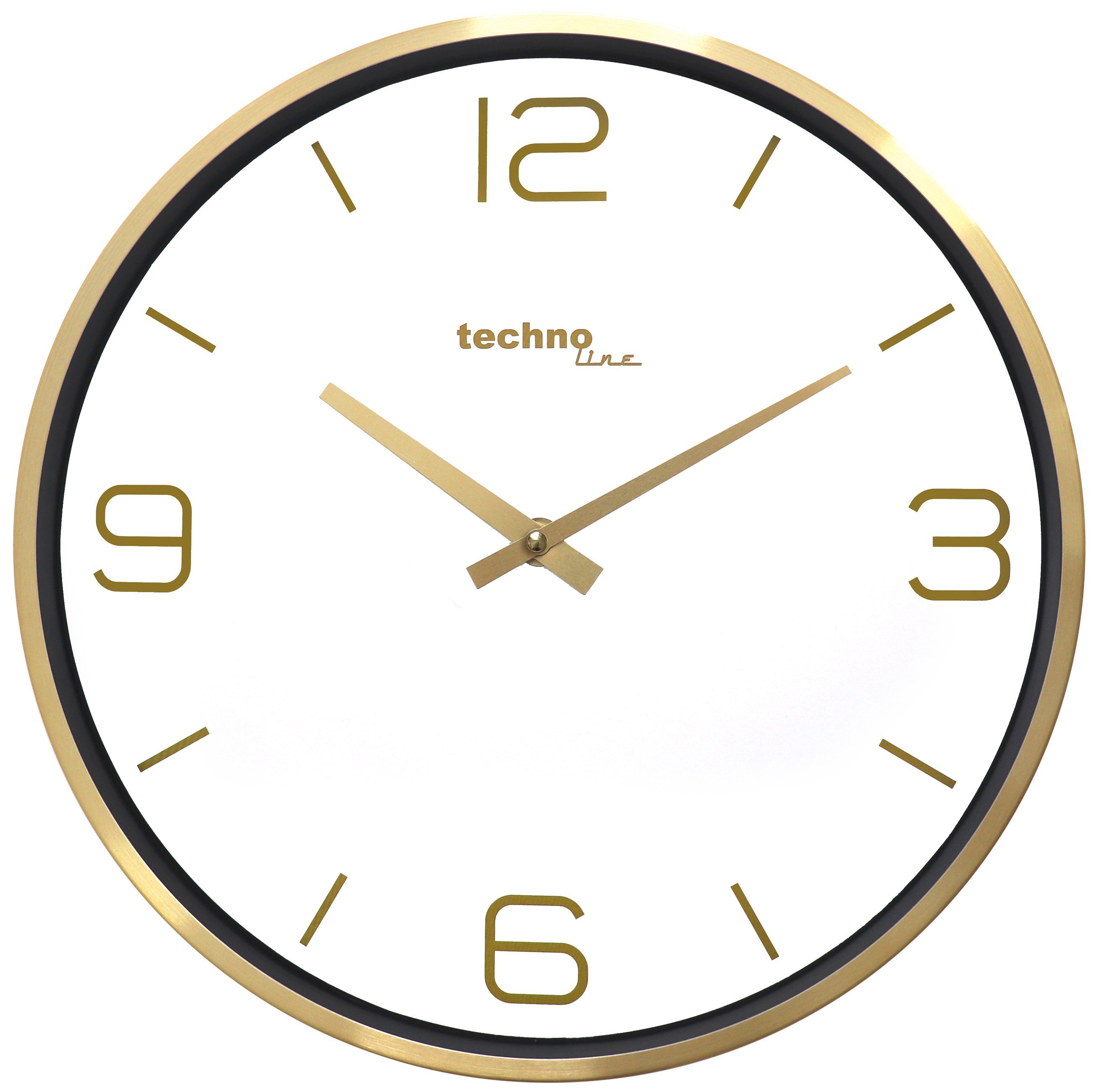 technoline Wanduhr WT 7280 (goldfarbene Wanduhr günstig online kaufen