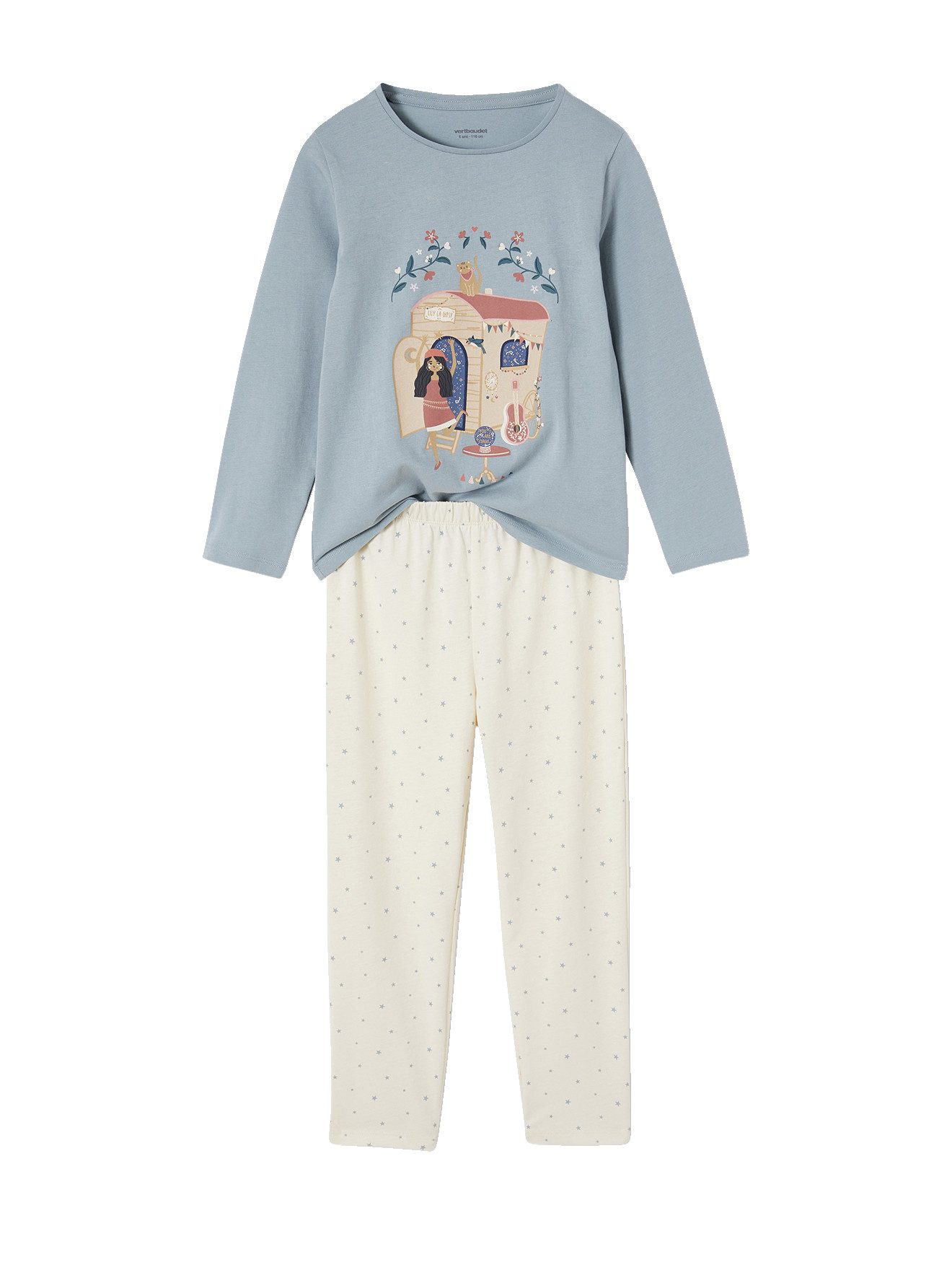 vertbaudet Schlafanzug lange Mädchen Schlafanzüge mit Boho-Print 2er-Pack – Bild 4 von 5