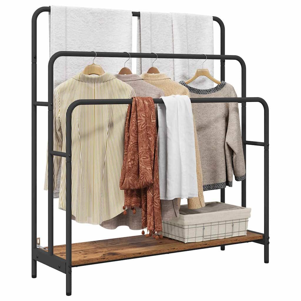 vidaXL Garderobenständer Kleiderständer Altholz 90 x 30 x 100,5 cm Holzwerkstoff, (1 St)