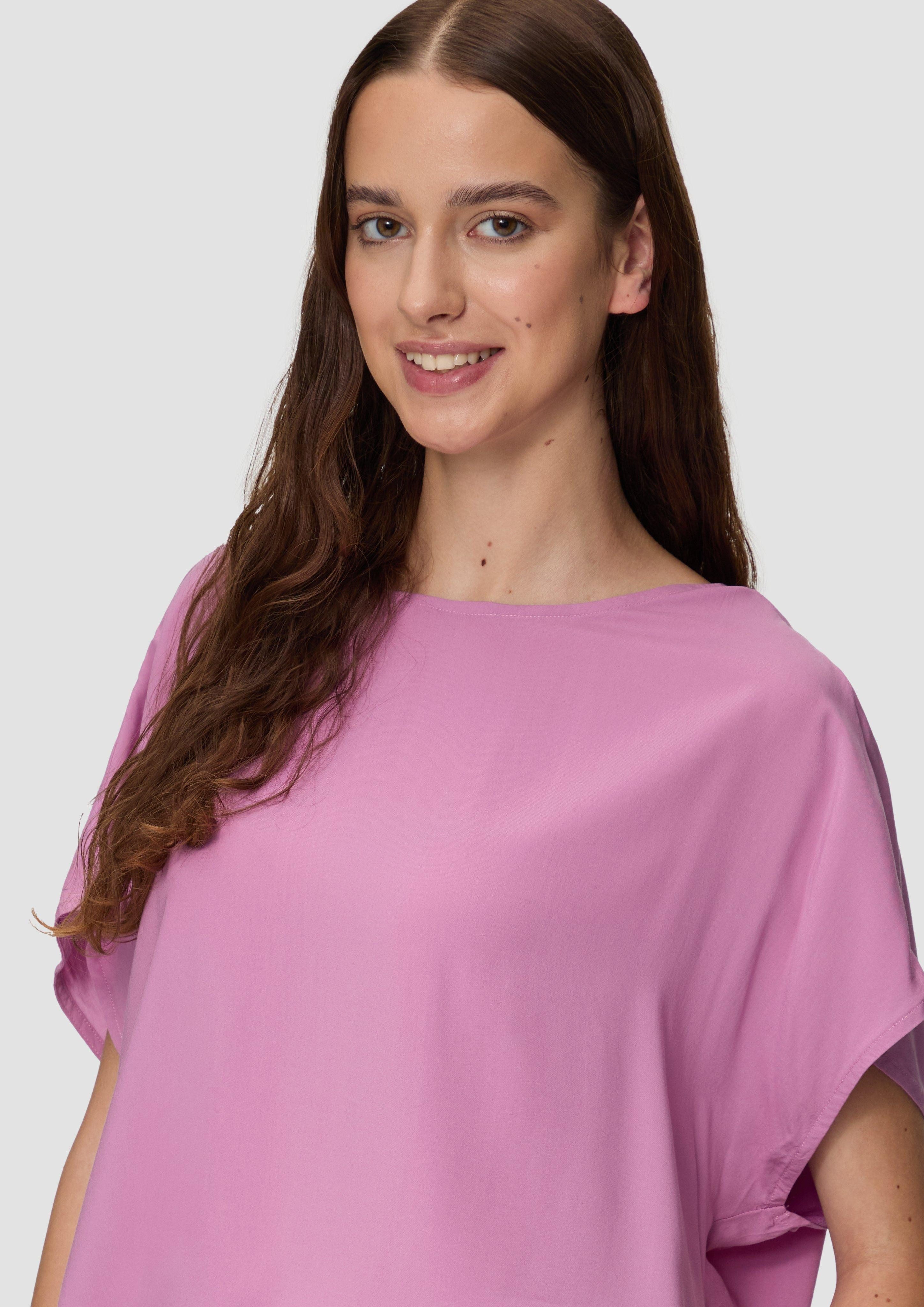 QS Kurzarmbluse Oversize-Bluse aus Viskose Cut günstig online kaufen