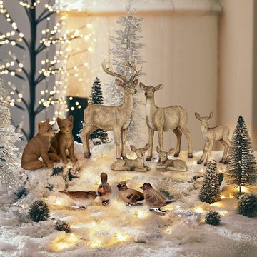 Mirabeau Weihnachtsfigur Waldtier 11er Set Pluvet braun