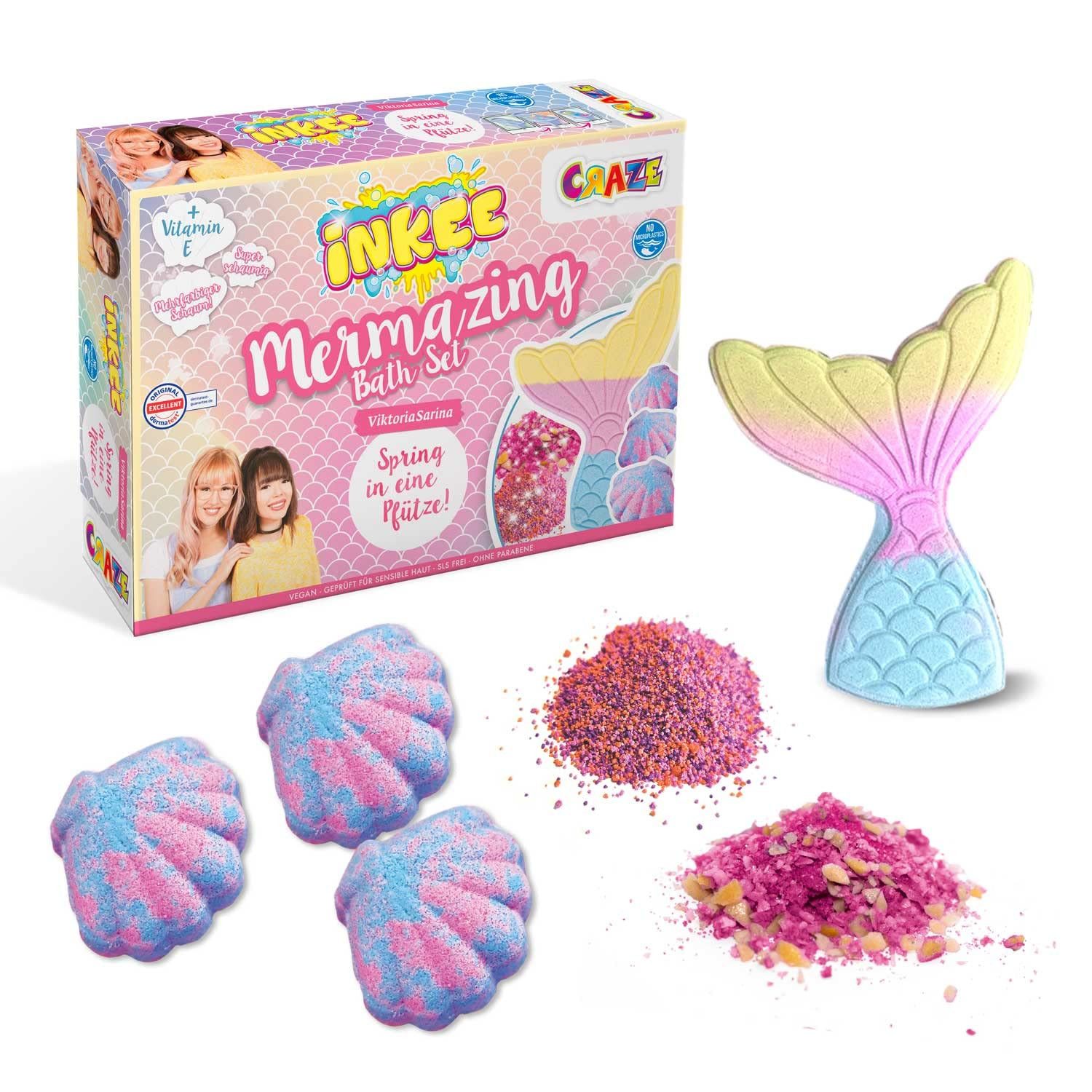 CRAZE Badezusatz Mermazing Badeset für Kinder mit Badebomben und Badekosmetik