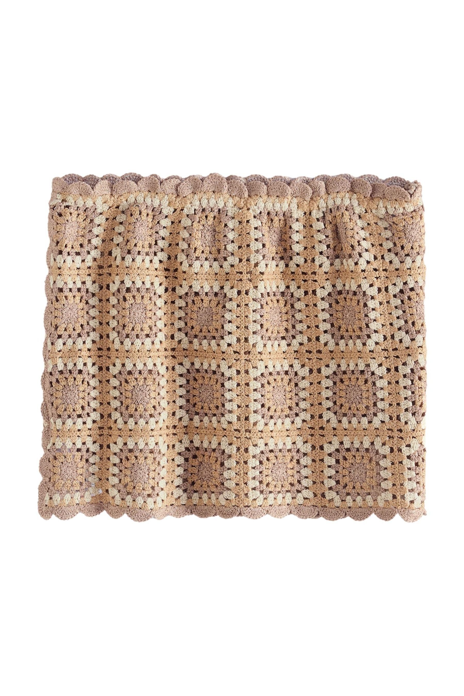 Next Trägertop Glitzerndes Bandeau-Trägertop mit Häkeldetail (1-tlg)