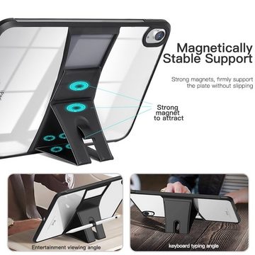 Wigento Tablet-Hülle Für Apple iPad 10.9 2022 10 Gen. aufstellbare Schock Acryl Schwarz Tablet Tasche Etuis