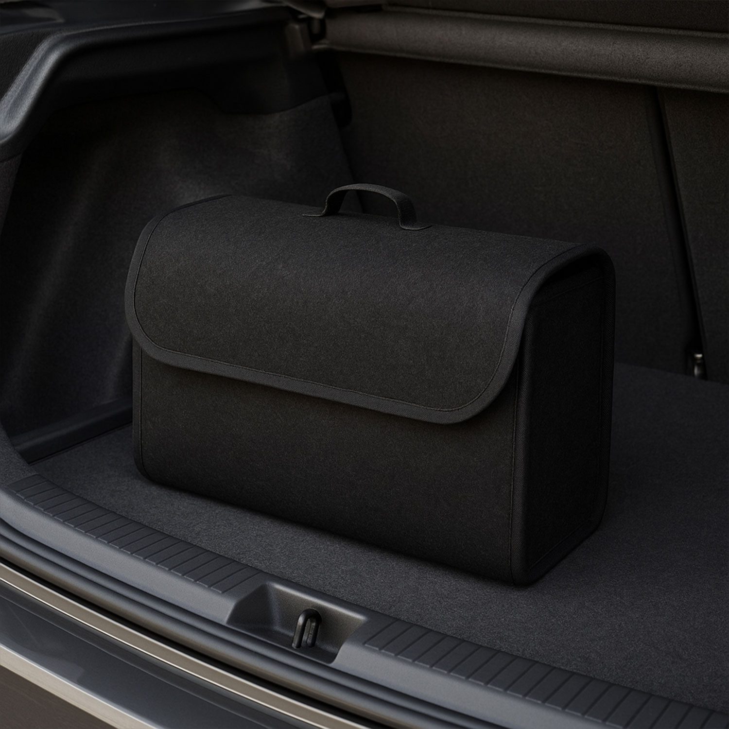 Jungengel Aufbewahrungsbox Auto-Kofferraumtasche mit Klettverschluss, Klettverschluss, Faltbar, Zwei Farboptionen, Teppichstoff, Tragegriff – Bild 3 von 5