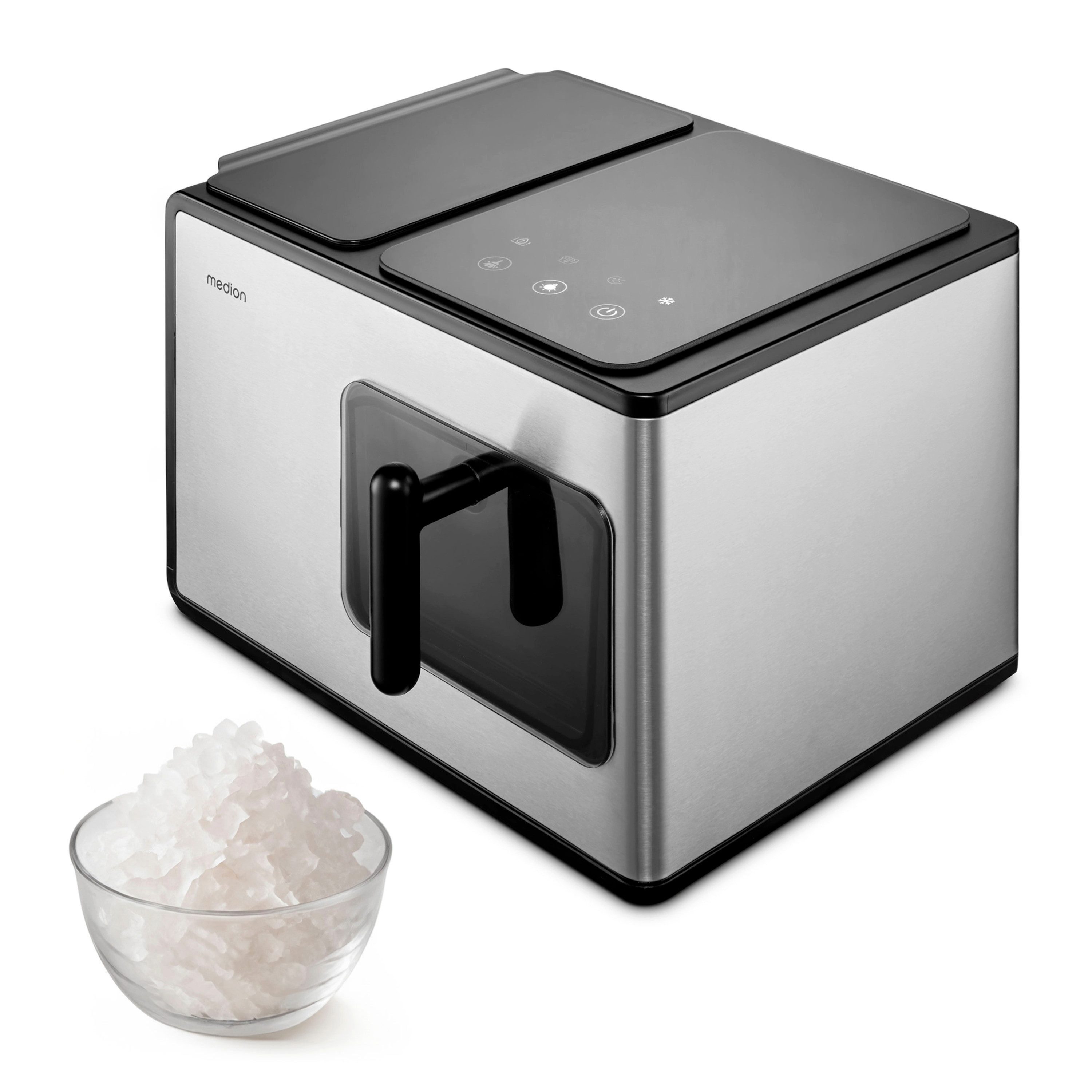 Medion® Eiswürfelmaschine MEDION Nugget Eiswürfelbereiter MD 11960, 2 Liter Wassertank, bis zu 15 kg fertige Eiswürfel in 24 Stunden