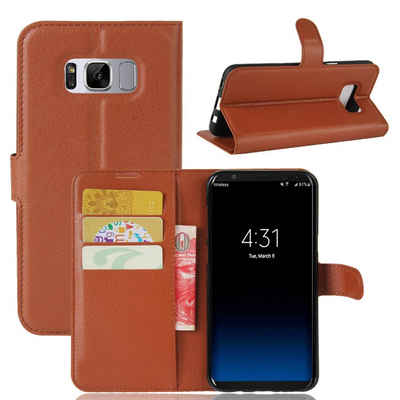 CoverKingz Handyhülle Hülle für Samsung Galaxy S8 Flip Case Handyhülle Schutz Tasche Braun