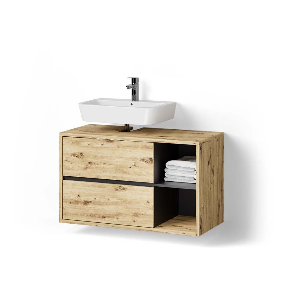 Livinity® Waschbeckenunterschrank Vomano, Artisan-Eiche/Anthrazit, 100 x günstig online kaufen