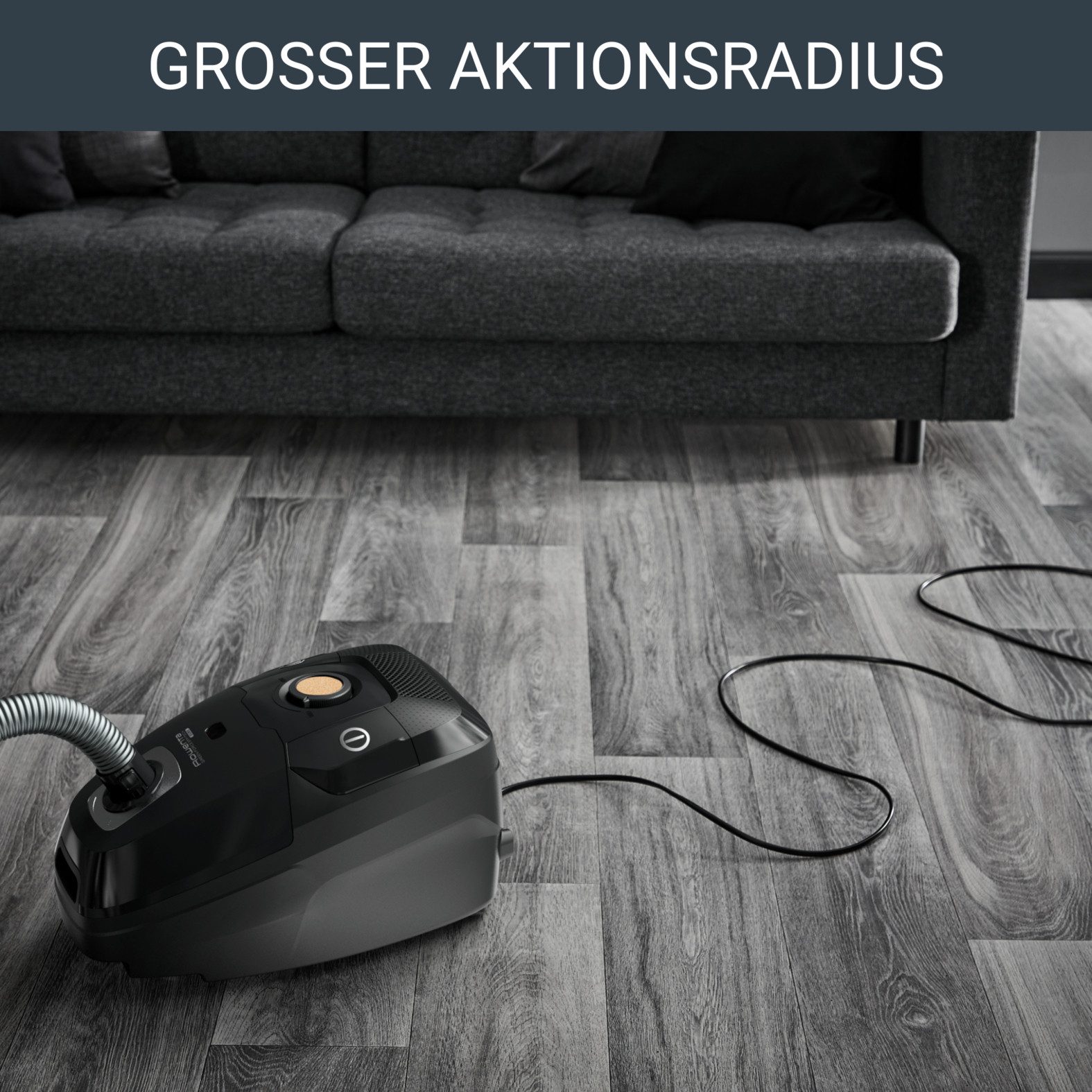 Rowenta Bodenstaubsauger Green Force Effitech, Staubsauger mit Beutel, großer Aktionsradius, 400 W, mit Beutel, Aus recyceltem Kunststoff, starke Saugleistung, RO6189