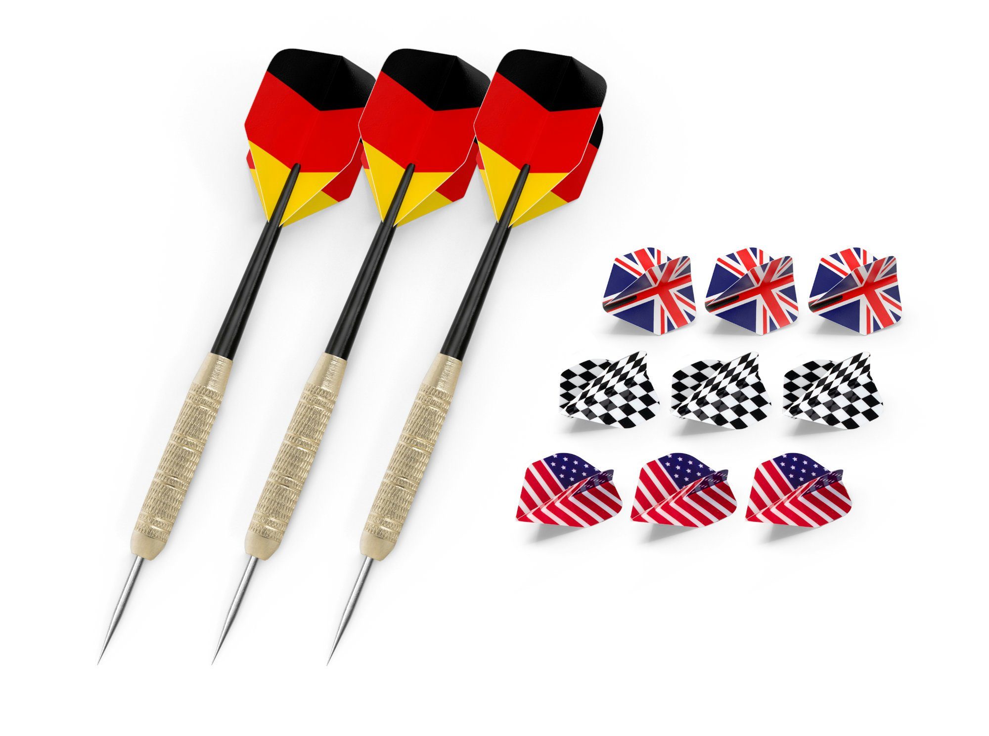 Stagecaptain Dartpfeil Steeldart-Pfeile-Set für Sisal, Papier und Kork Dartscheiben, Geeignet für jedes Steeldartboard