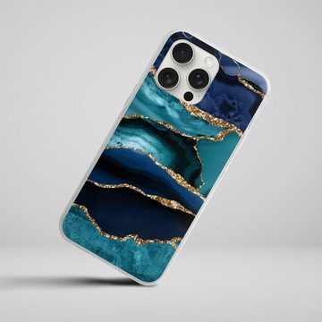 DeinDesign Handyhülle Marmor Trends Glitzer Look, Apple iPhone 15 Pro Max Silikon Hülle Bumper Case Handy Schutzhülle