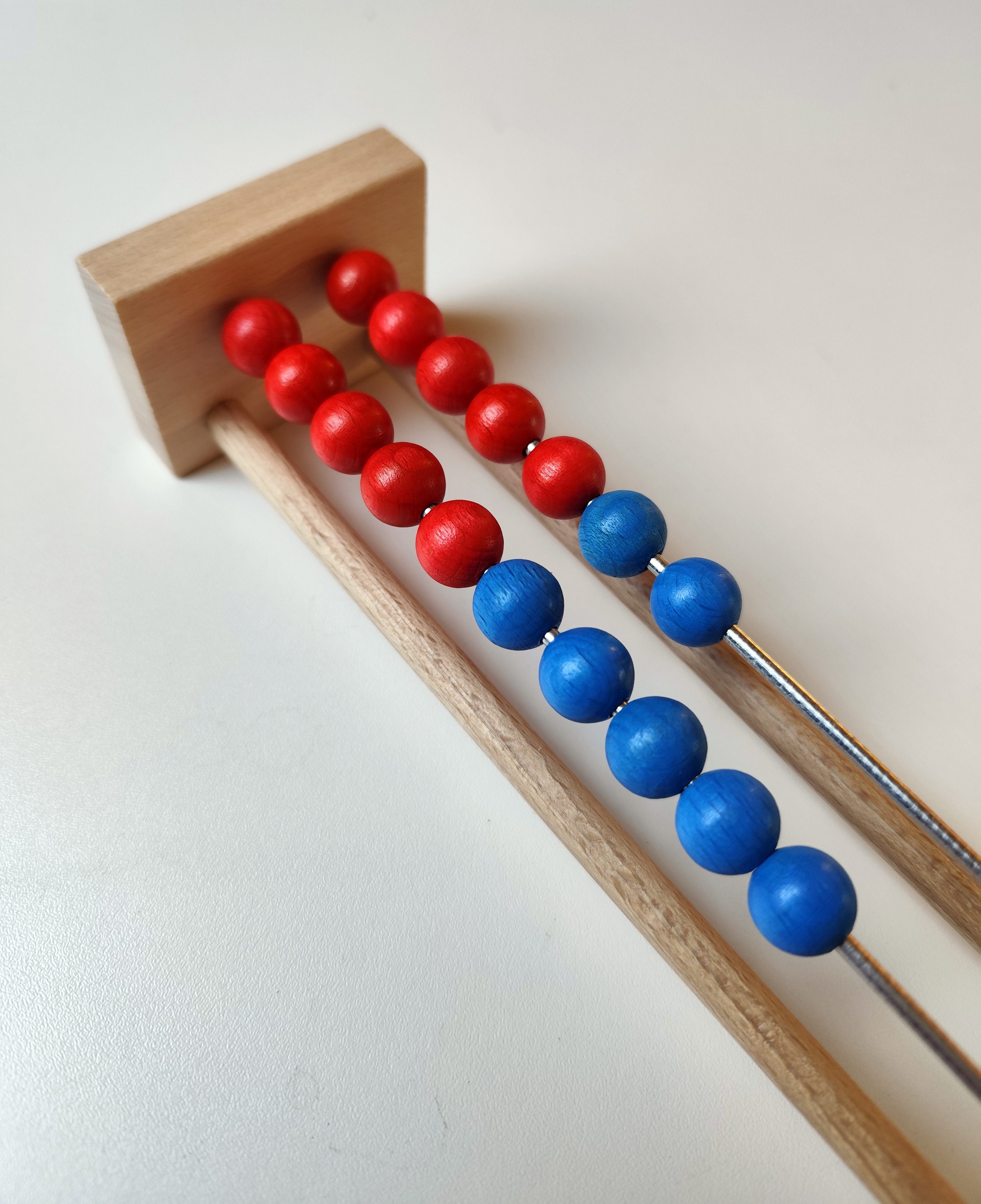 Erzgebirgische Holzspielwaren Ebert GmbH Lernspielzeug Rechenrahmen Abakus bis 20 blau rot Kugeln Rechenschieber aus Holz (1-St), Holz