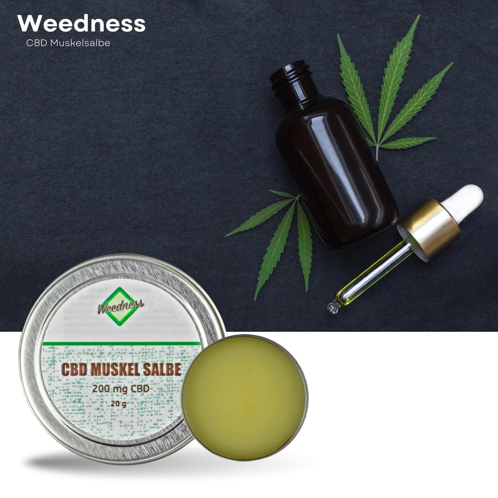 Weedness Hautcreme CBD Muskelsalbe Gelenkschmerzen Schmerzgel