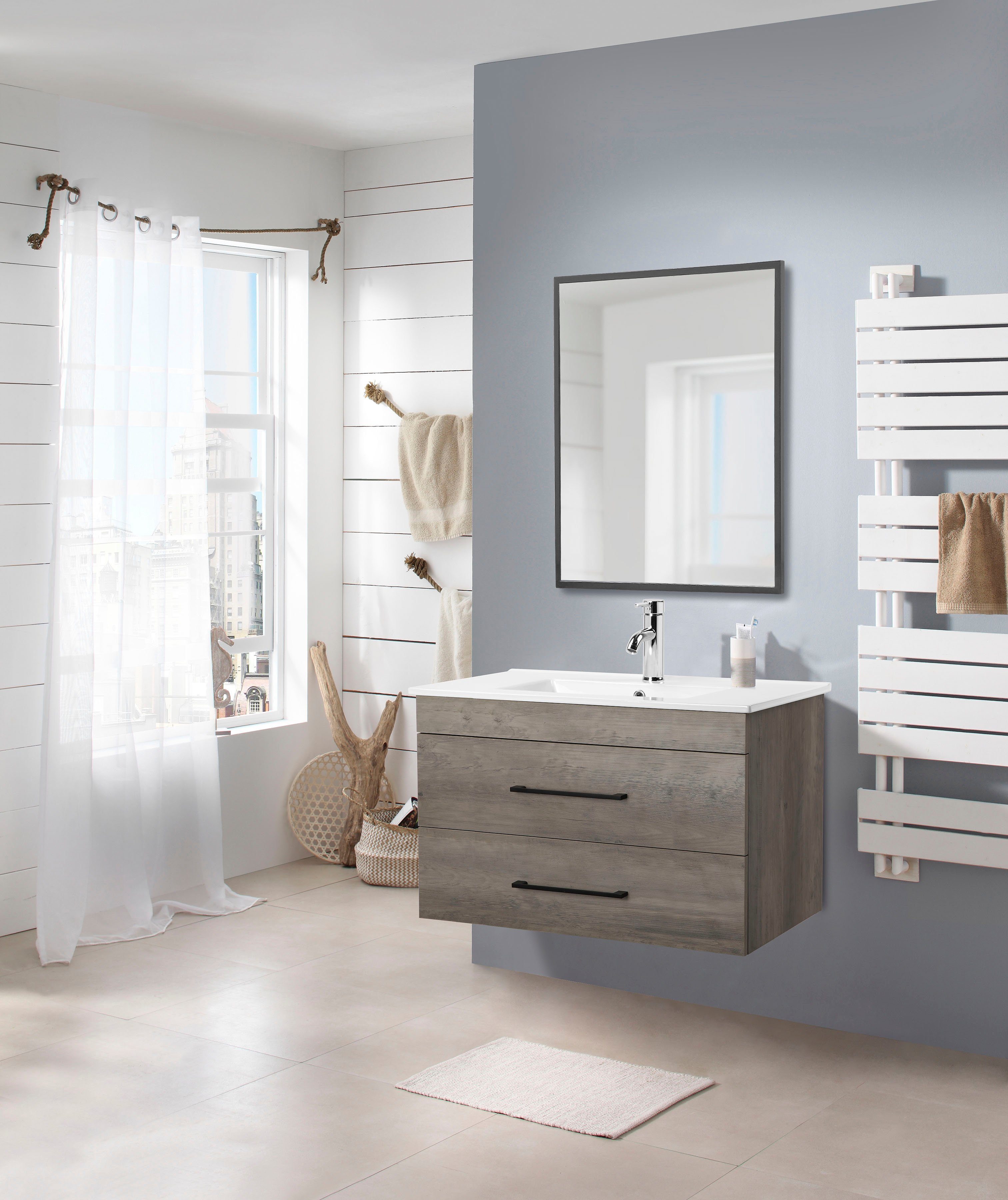 welltime Waschtisch Florenz Badmöbel Badschrank mit günstig online kaufen