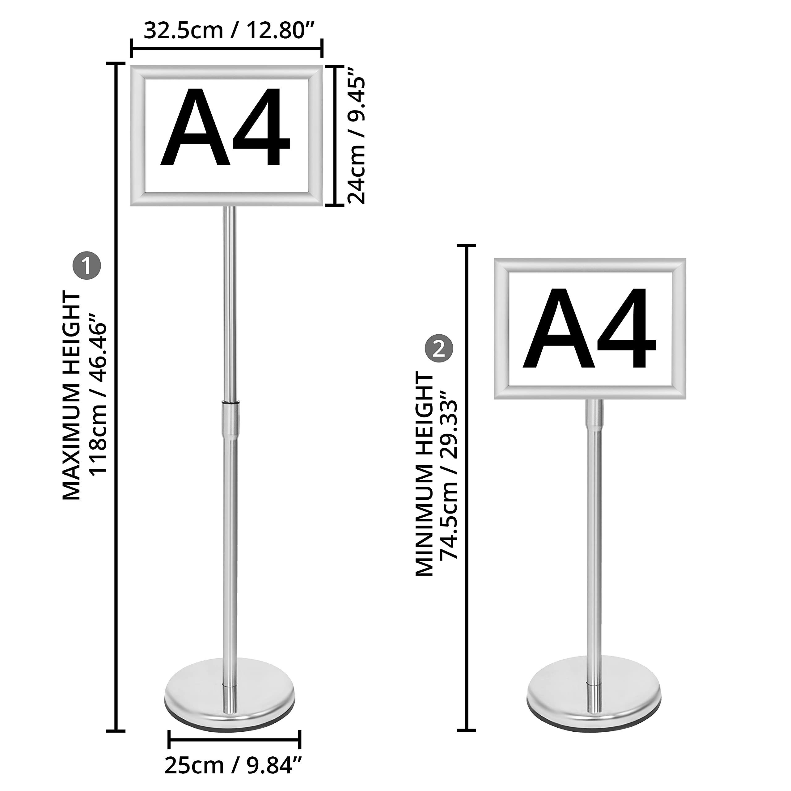 Belle Vous Dekoobjekt Plakathalter A4 aus Aluminium - Verstellbarer Infostä günstig online kaufen