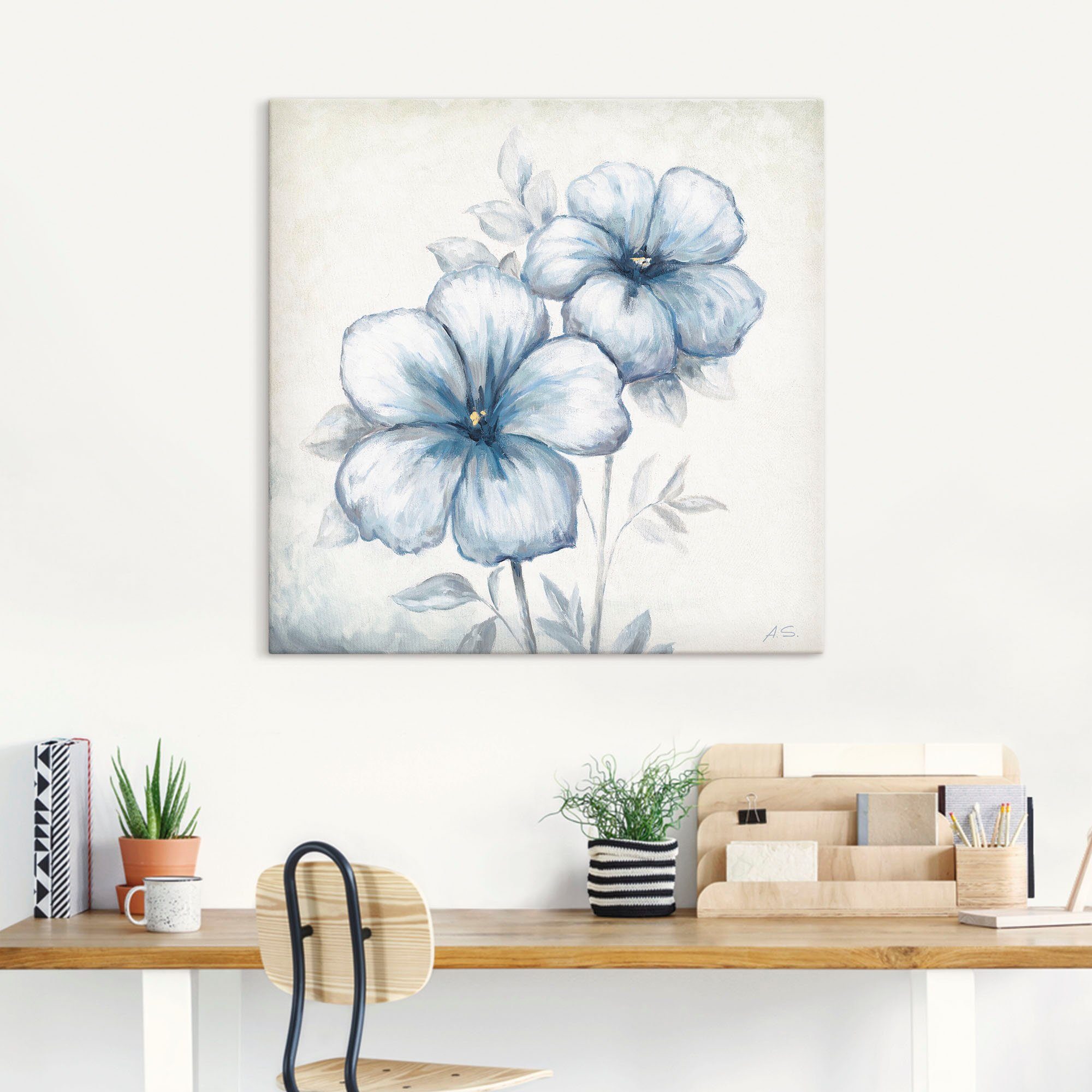 Artland Wandbild Blauer Mohn, Blumen (1 St), als Leinwandbild, Poster, Wandaufkleber in verschied. Größen