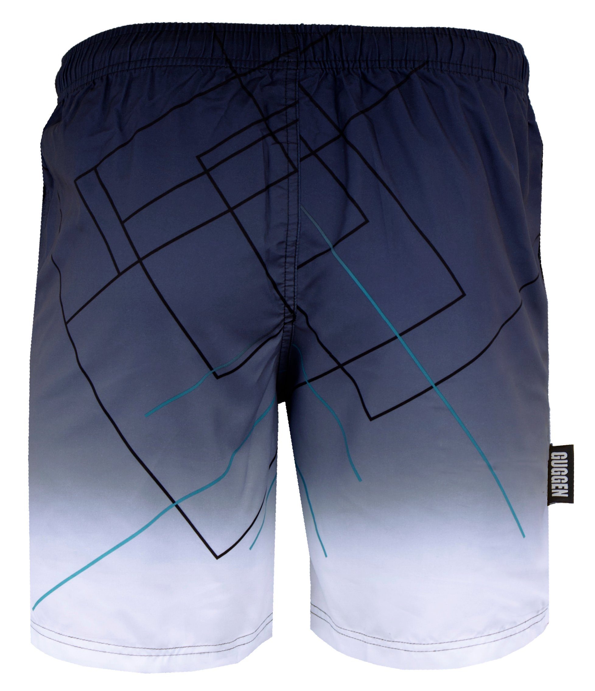 GUGGEN Mountain Badehose Badehose Herren Schnelltrocknende Badeshorts B2 Schnelltrocknende Badeshorts mit Kordelzug kariertes Muster mit Logo