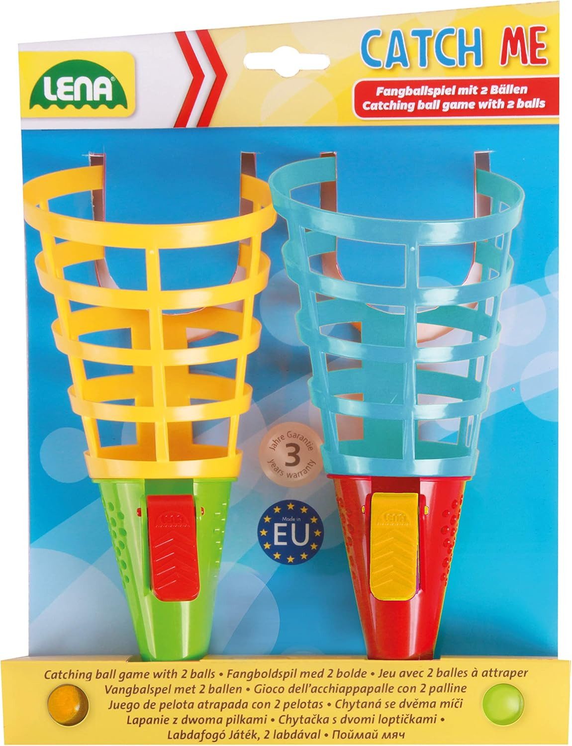 Lena® Spiel LENA Fangballspiel Duo - Catch Me, 2 Becher & Bälle ab 3J