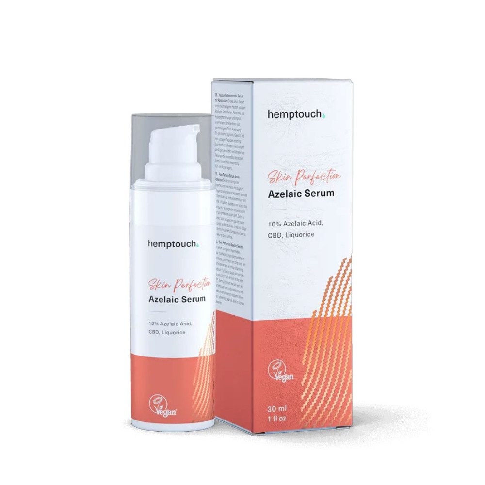 Hemptouch Gesichtsserum Skin Perfection Azelainsäure Serum 10% mit Salicylsäure Mildert Pigmentflecken & sichtbare Unreinheiten, beruhigt empfindliche Haut mit Rötungen