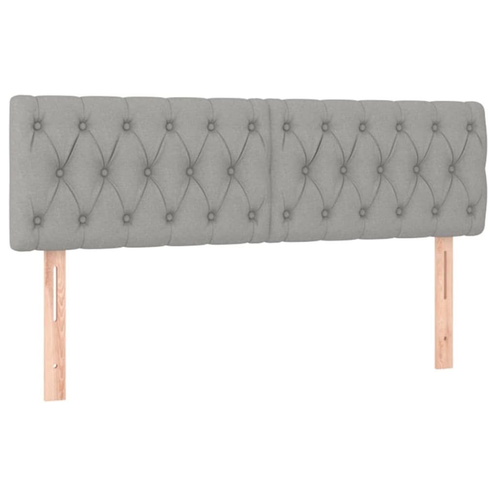 vidaXL Bett Kopfteile Hellgrau 144x7x78/88 cm Stoff (1-tlg)