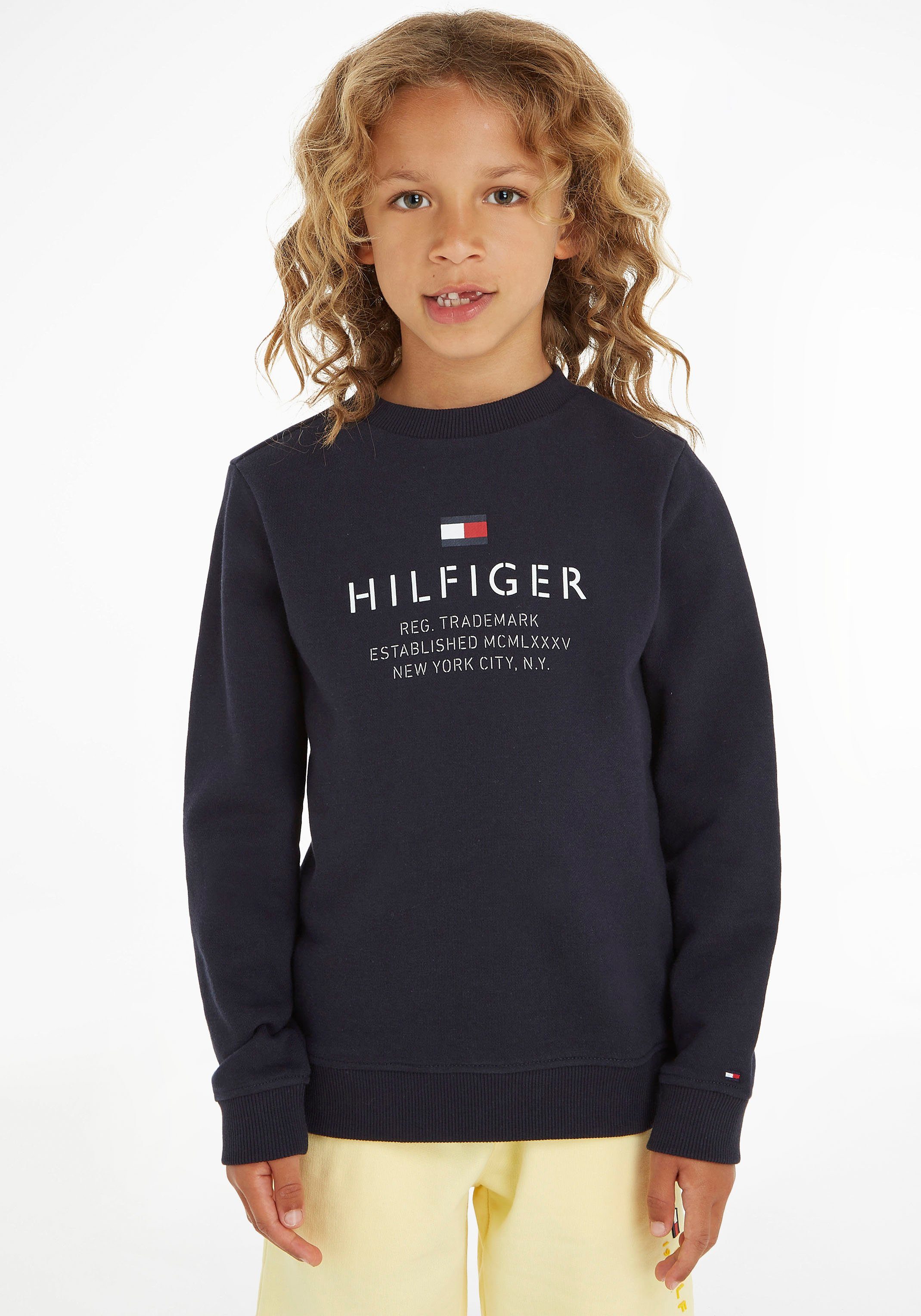 LOGO Desert-Sky Logoschriftzug TH Hilfiger SWEATSHIRT Tommy Sweatshirt mit