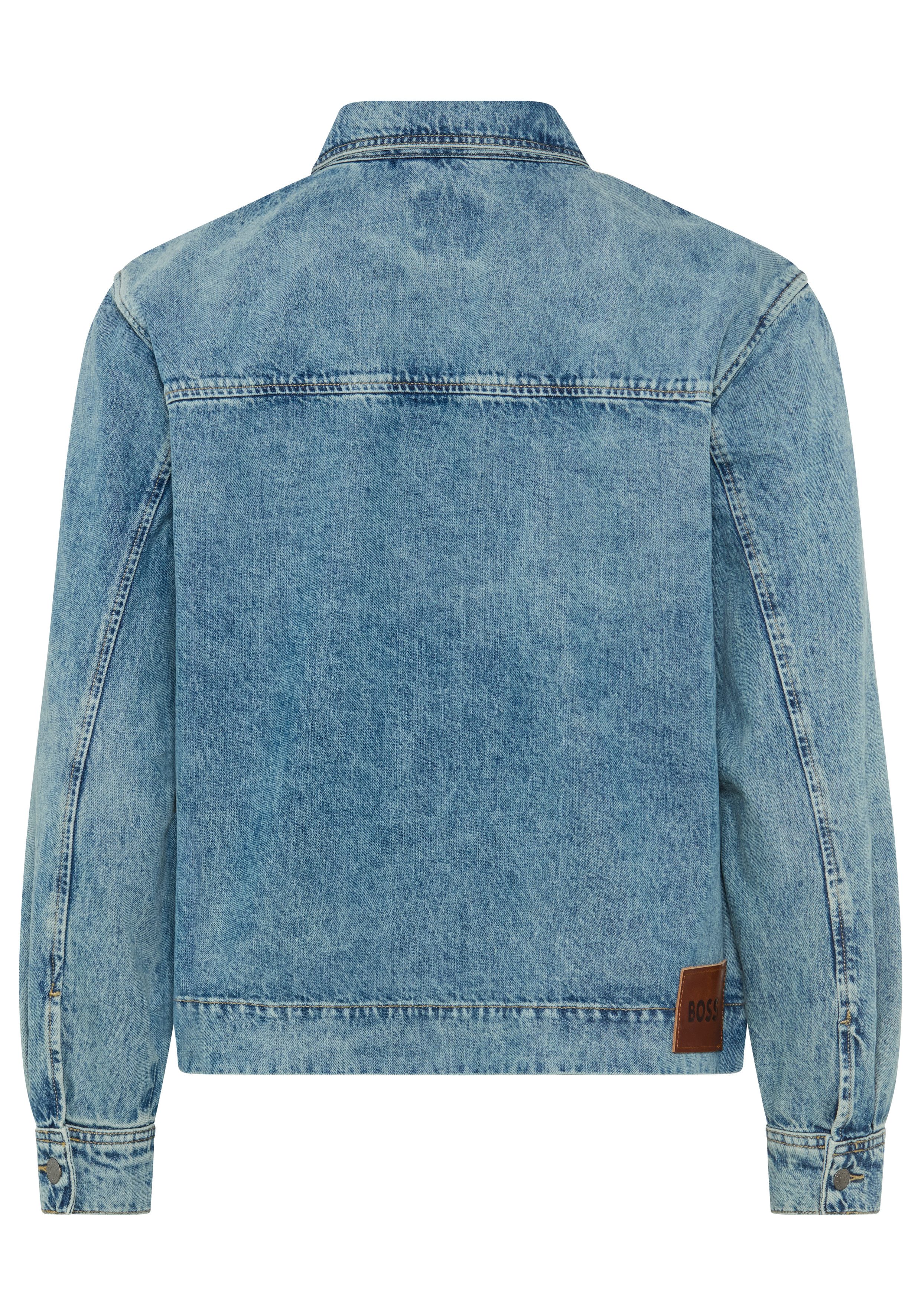BOSS ORANGE Jeansjacke LUNEY BO Reißverschluss, Regular Fit, Stretch-Denim