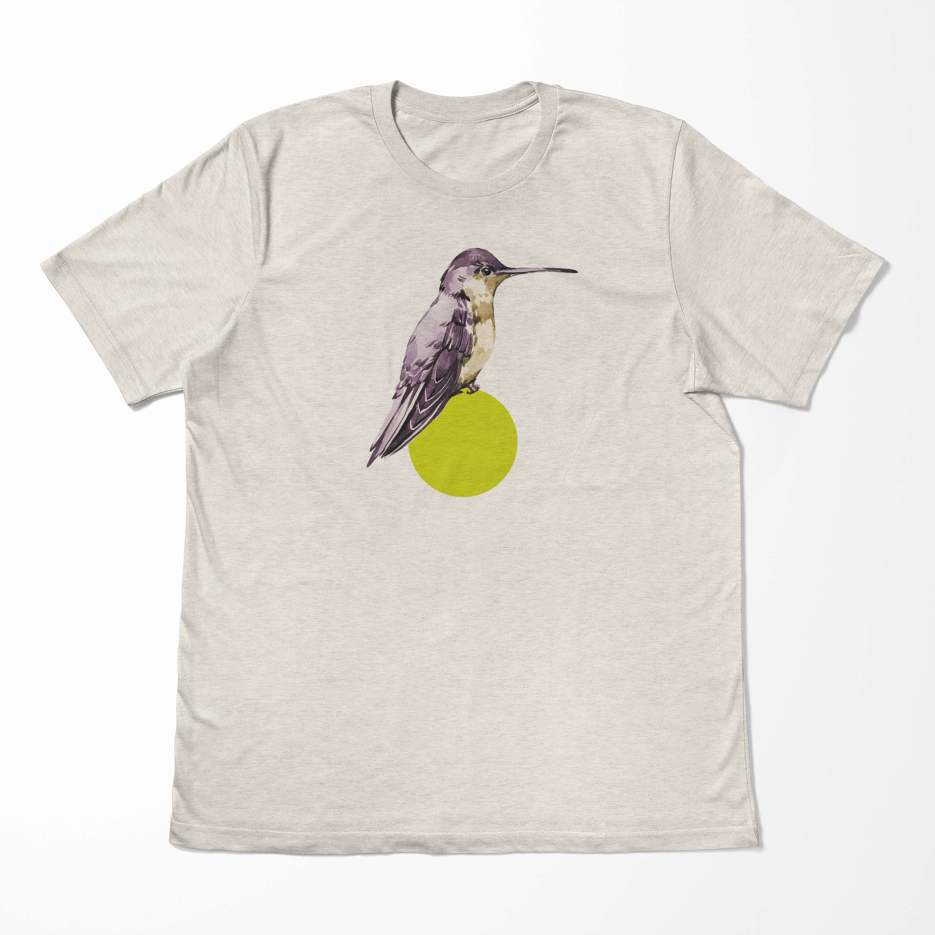 (1-tlg) Organic Ökomode Herren Aquarell Bio-Baumwolle Sinus Nachhaltig Shirt Kolibri Art T-Shirt Motiv T-Shirt Farbe
