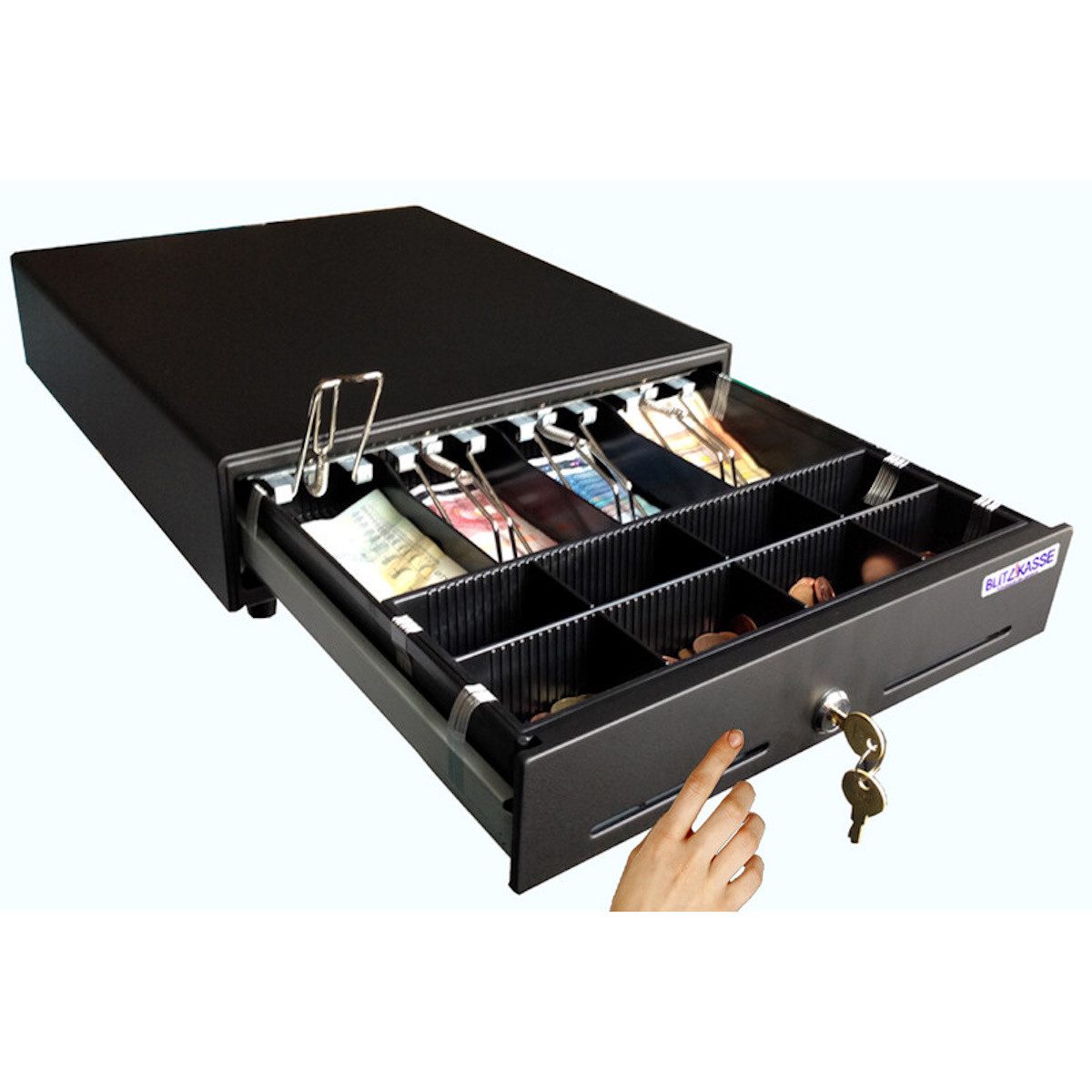 BlitzKasse Geldkassette Touch-Kassenlade iQCash350 35x40x10cm Kassenschublade Geldlade