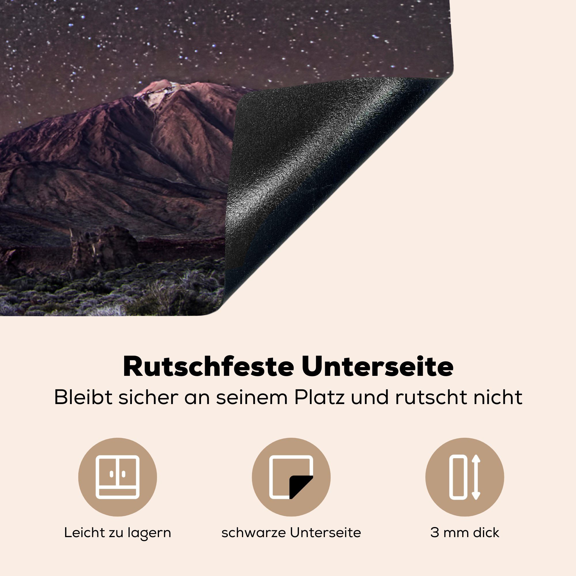 Sternen, küche, Ceranfeldabdeckung die Teide-Nationalpark für Induktionskochfeld 81x52 tlg), Vinyl, MuchoWow Schutz (1 mit cm, Herdblende-/Abdeckplatte