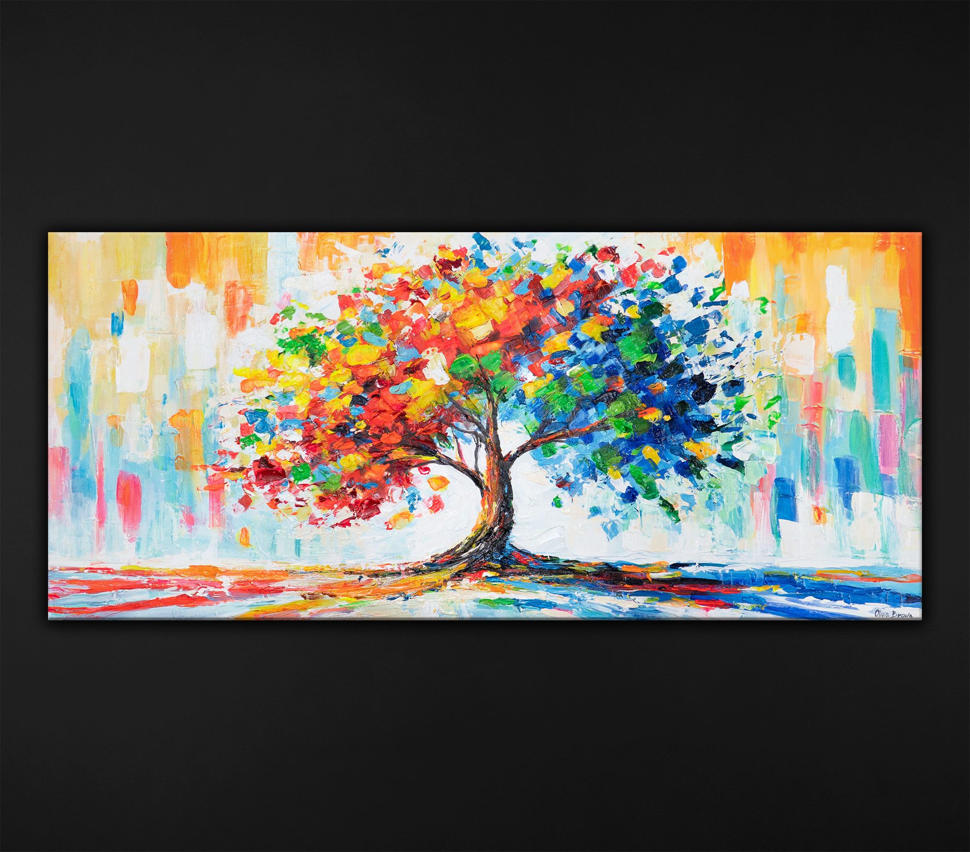 YS-Art Gemälde Leinwandbild, Wald, Ruhe, Entspannung, günstig online kaufen