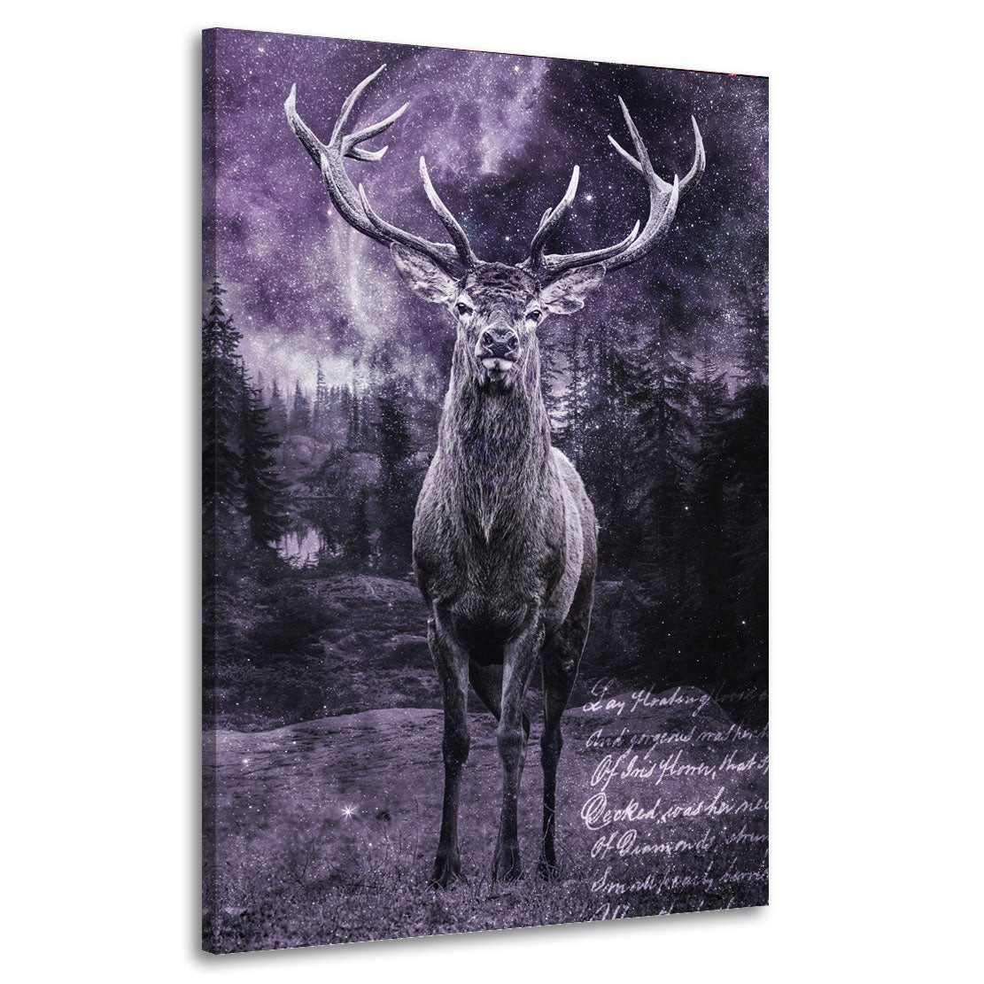 Artedinoi Leinwandbild Hirsch Great World Tier Wandbild Leinwandbild Kunstdruck XL Deko
