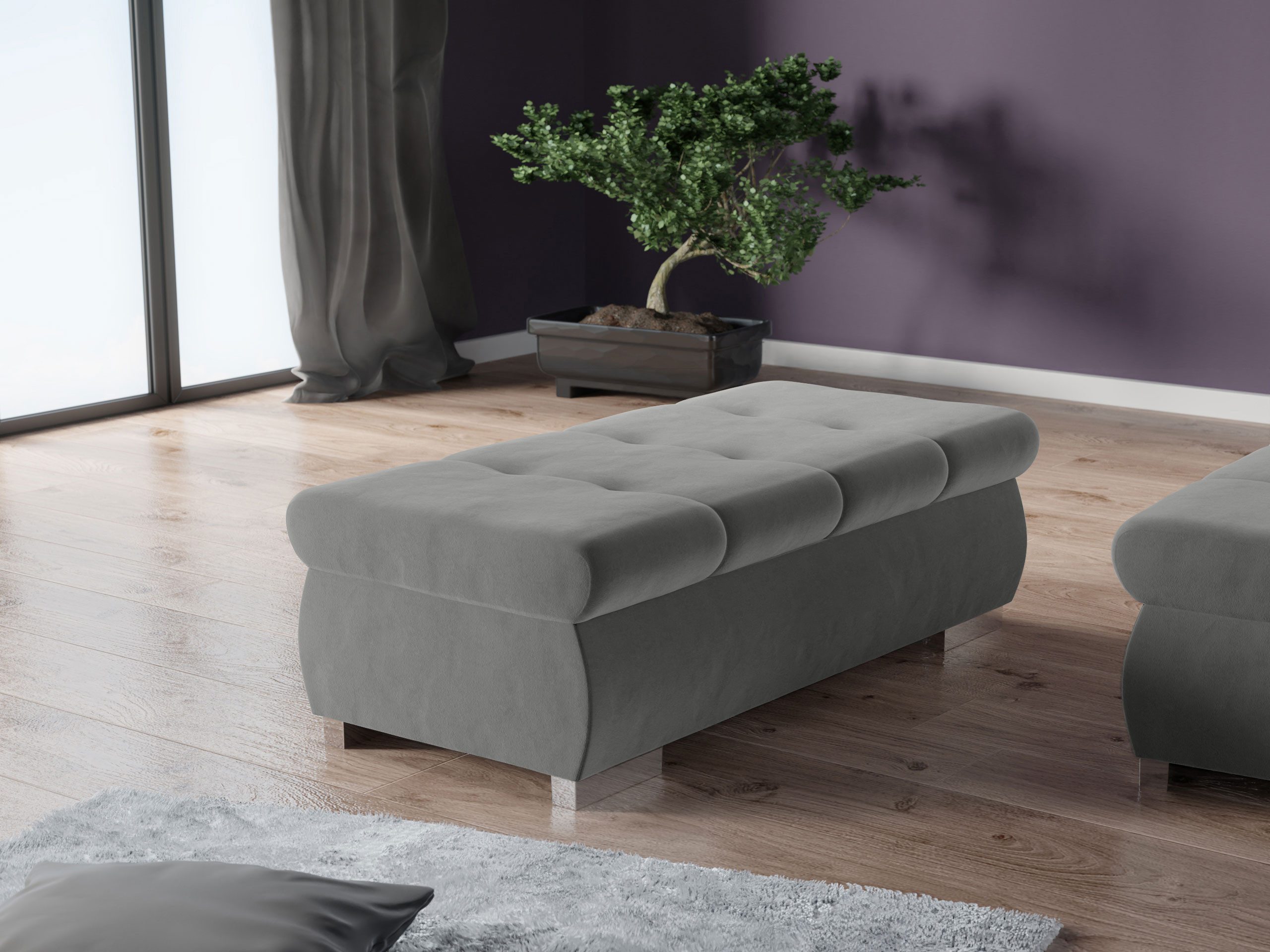 MIRJAN24 Polsterhocker Orkan Groß, Holzkonstruktion, 120x60x39 günstig online kaufen