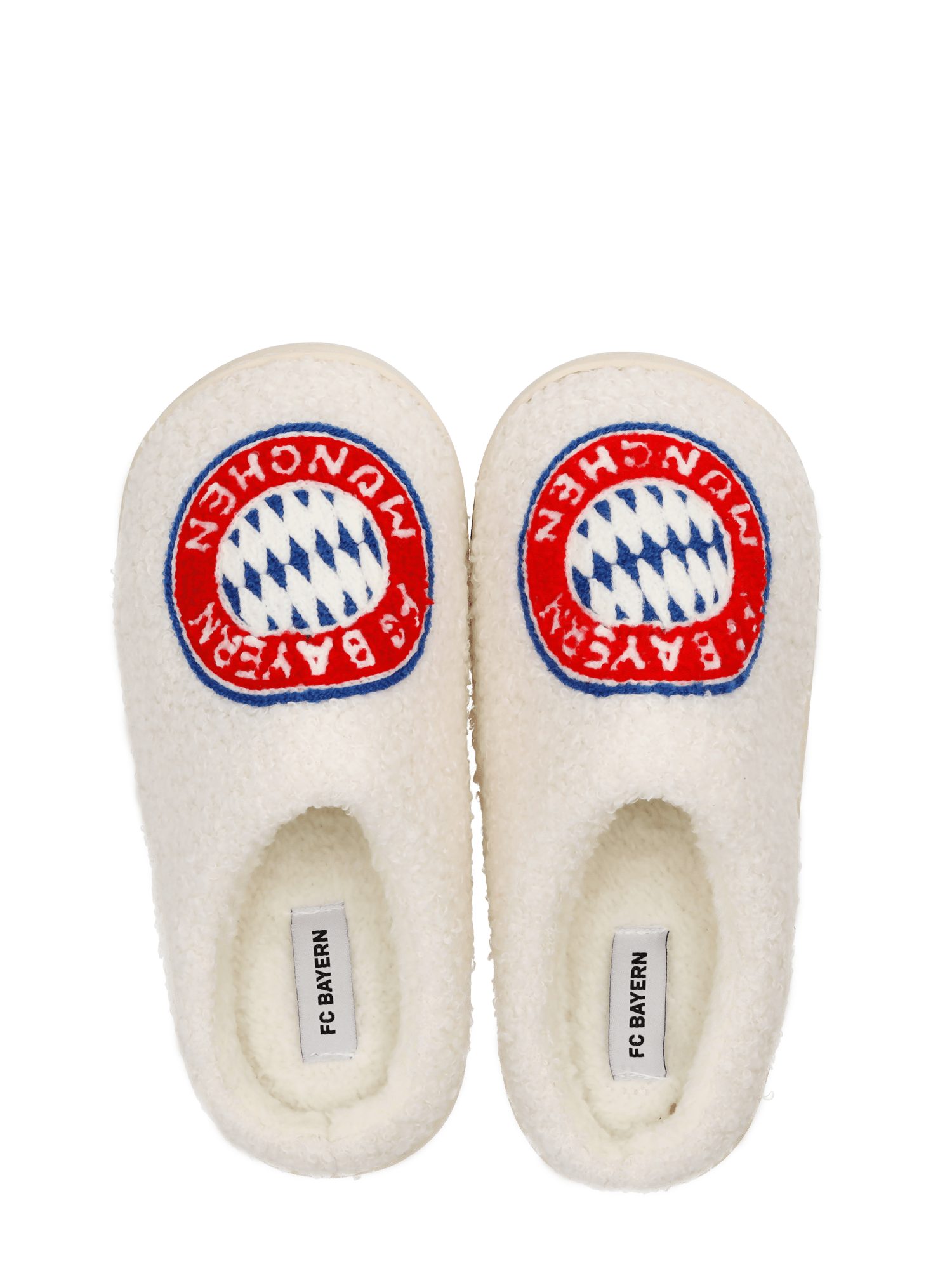 FC Bayern München FC Bayern München, Plüschpantoffeln, Kinder, Off white Plüsch Hausschuhe