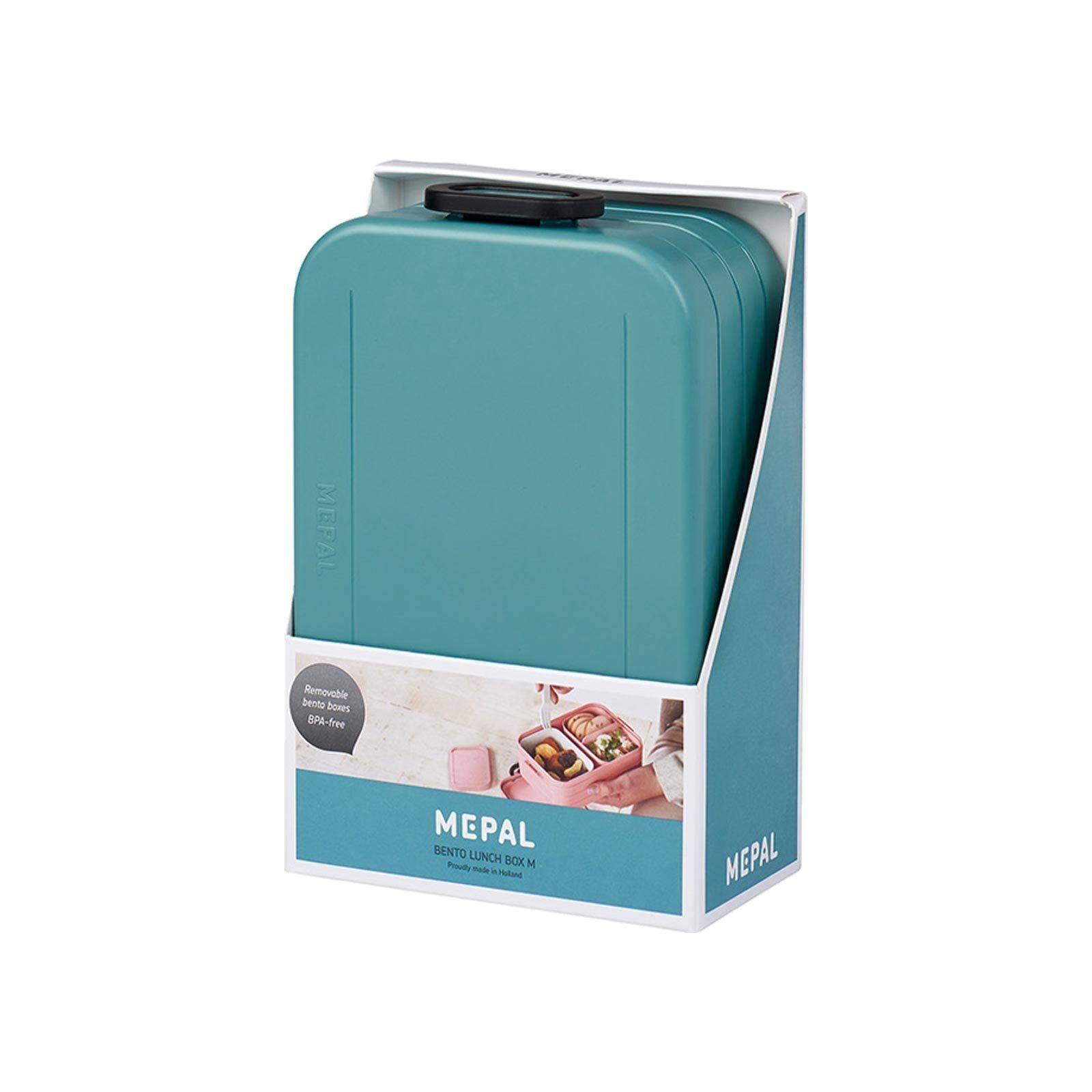 Mepal Lunchbox Take a Material-Mix, Midi 900 Spülmaschinengeeignet Bento-Lunchbox Green (1-tlg), ml, Break Nordic