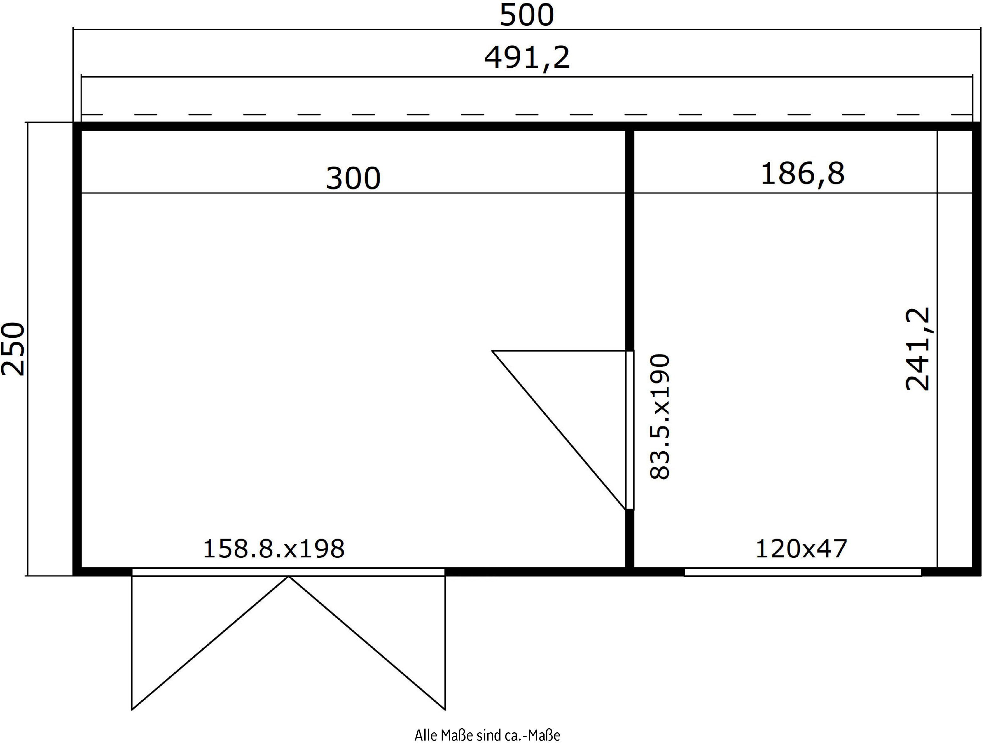 inkl. lichtgrau 500x250 (Set, Gartenhaus LASITA Fussbodenbretter zum BxT: cm, MAJA SARDINIA, verlegen)