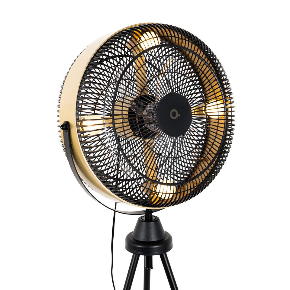 Qazqa Deckenventilator Kim, E14, Schwarz, Modern, günstig online kaufen