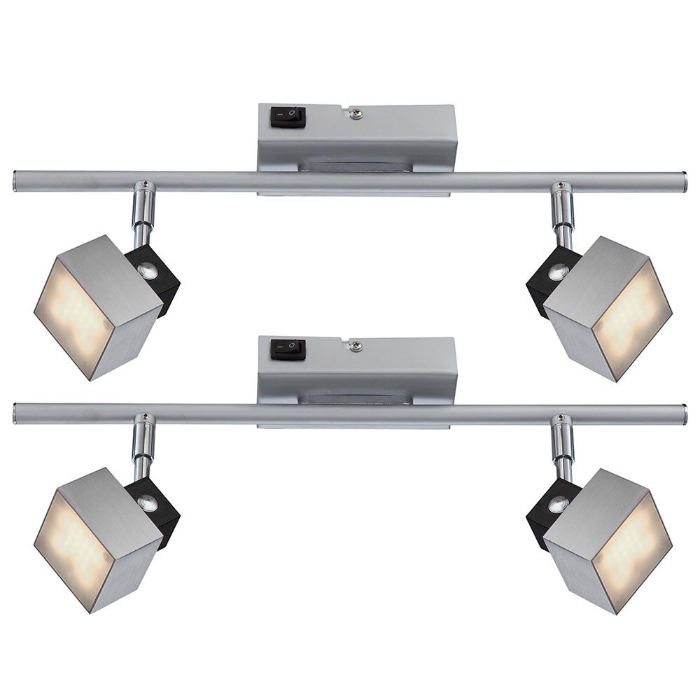 GLOBO LIGHTING LED Wandleuchte, LED-Leuchtmittel fest verbaut, Warmweiß, Deckenlampe Spotlampe Wandleuchte LED Strahler schwenkbar 2 Flammig 2x
