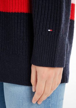 Tommy Hilfiger Strickpullover VIBRANT STRIPE C-NK SWEATER mit mehrfarbigem Blockstreifenmuster