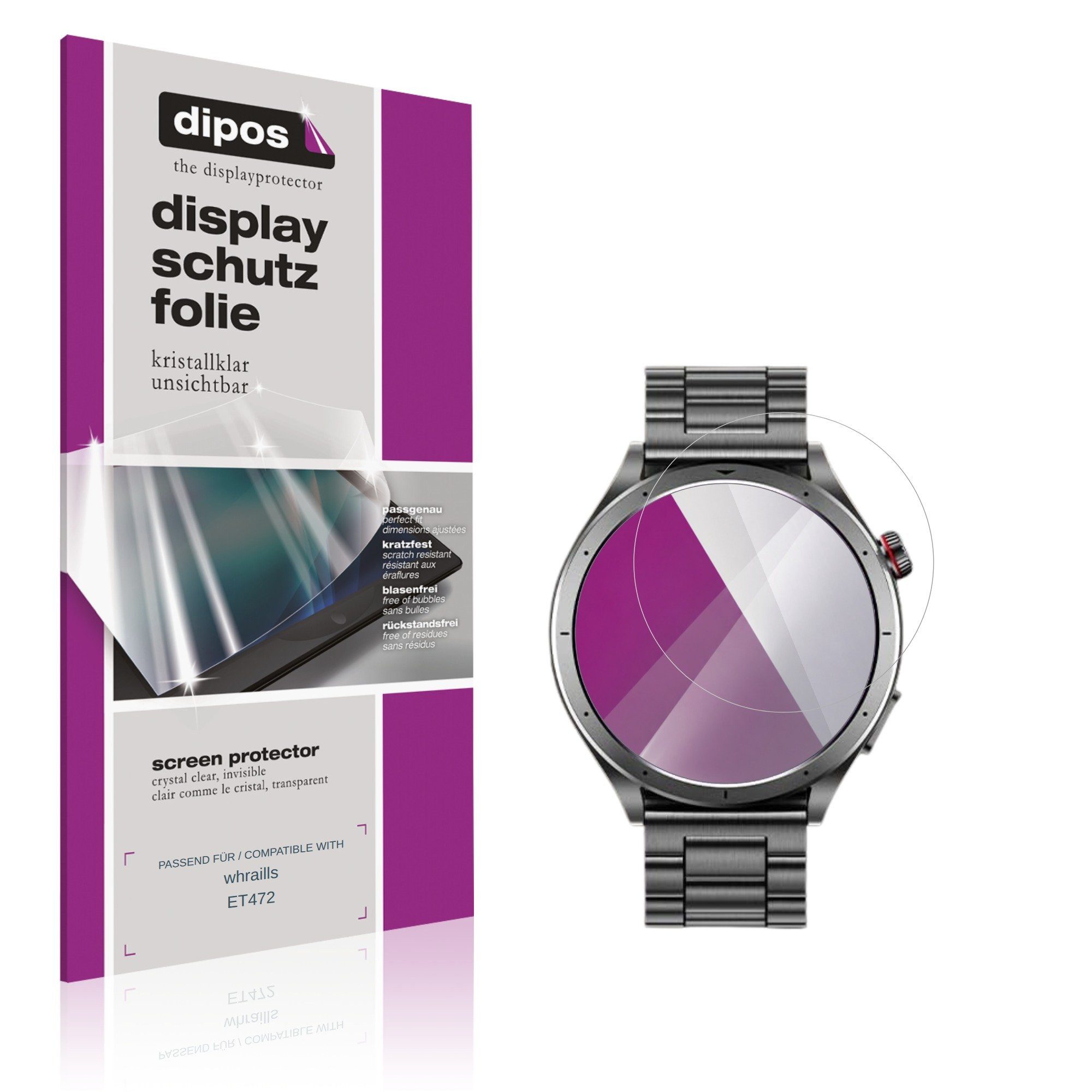 dipos Displayschutzfolie Schutzfolie für whraills ET472, 6 Stück, Displayschutz Schutz Folie Made in Germany