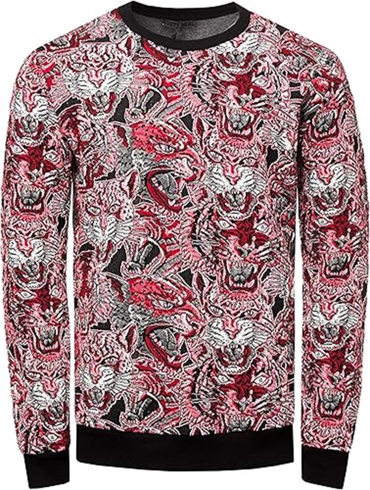 Sweatshirt Red Tiger in Jacquard