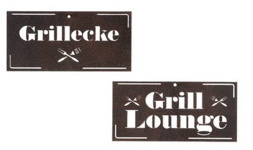 GILDE Wandbild, Grillen, Tolles ausgestanztes Wandrelief als Metallschild Modell GRILL L