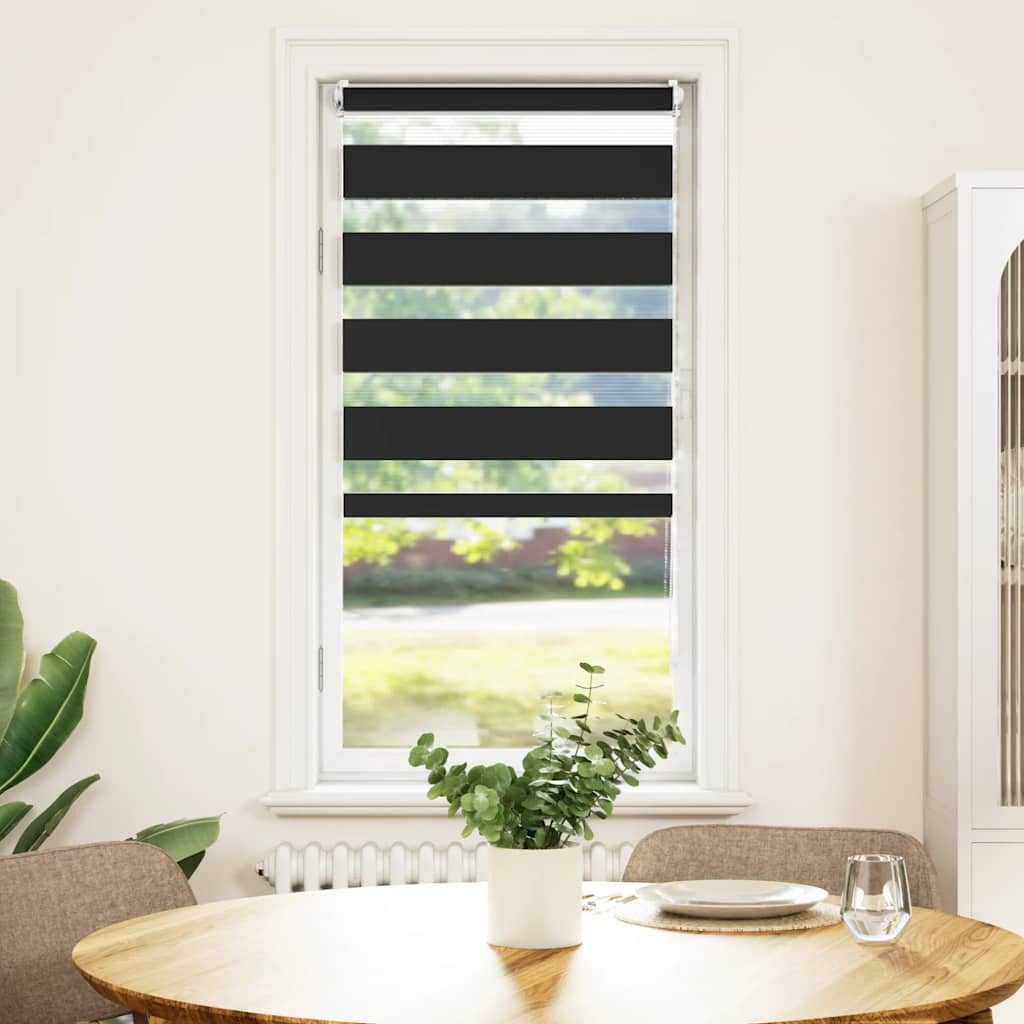 Rollo Zebra-Rollo 80,9 x 150 cm, Stoffbreite 76,7 cm, schwarz, vidaXL