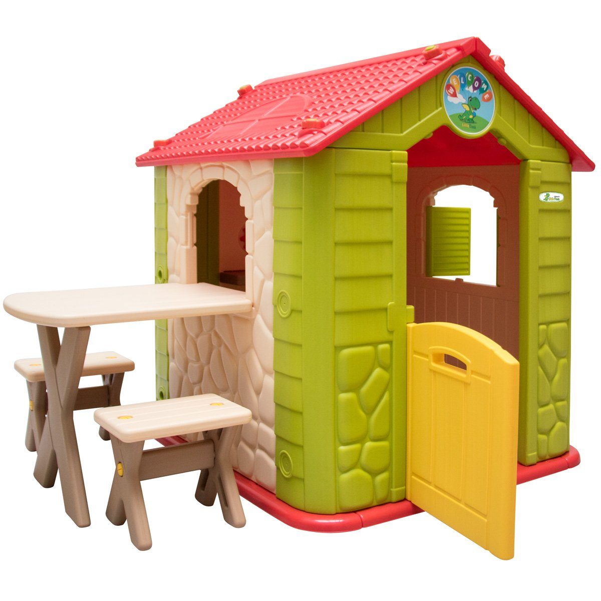 LittleTom Spielhaus Kinder Spielhaus ab 1 Garten Kinderhaus mit Tisch, Indo günstig online kaufen