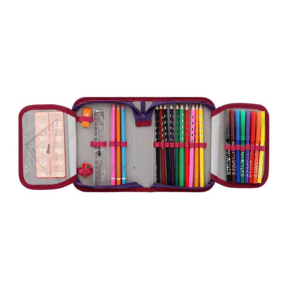 Spirit Federmäppchen Schüler-Etui DIZZY MONSTER - 28 teilig 1-Zipper Mäppchen