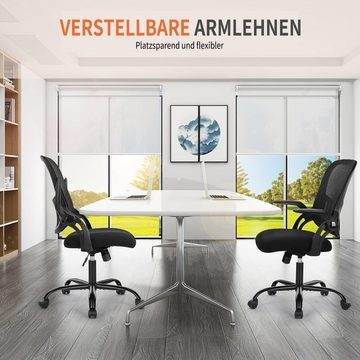 JOEAIS Chefsessel Bürostuhl Schreibtischstuhl Stuhl OfficeChair Drehstuhl Computerstuhl (Bürostuhl Ergonomisch Bürosessel mit Rollen und Wippfunktion, Sessel), Verstellbarer Lordosenstütze Armlehne, Höhenverstellung 110 kg