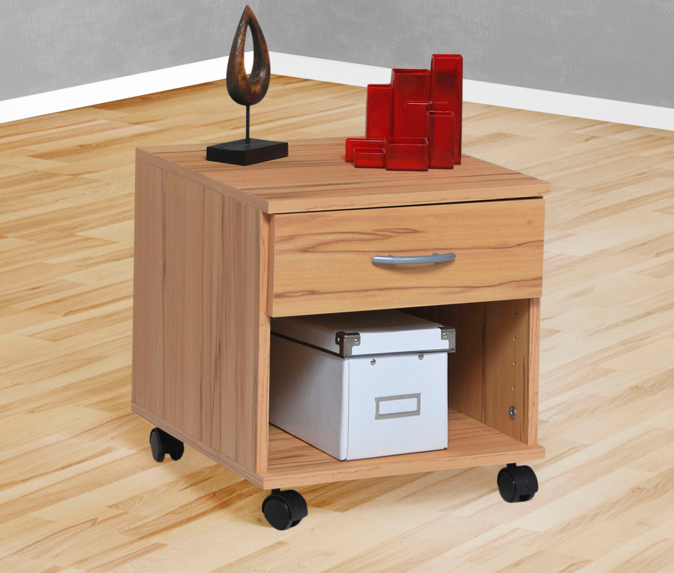 VOGL Möbelfabrik Rollcontainer Barrie, Bürocontainer, Nachtschrank, (1 St), Ausführungen mit/ohne Schubladen, Höhe 41 cm, Made in Germany