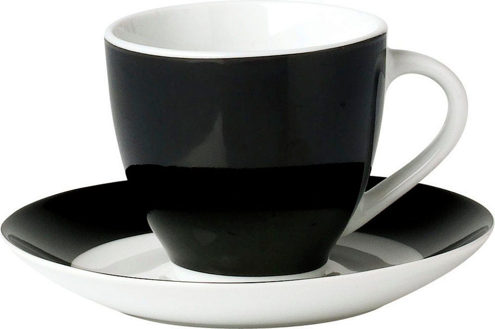 van Well Tasse Vario, 6-tlg., Porzellan, spülmaschinen- und mikrowellengeeignet, 6-teilig
