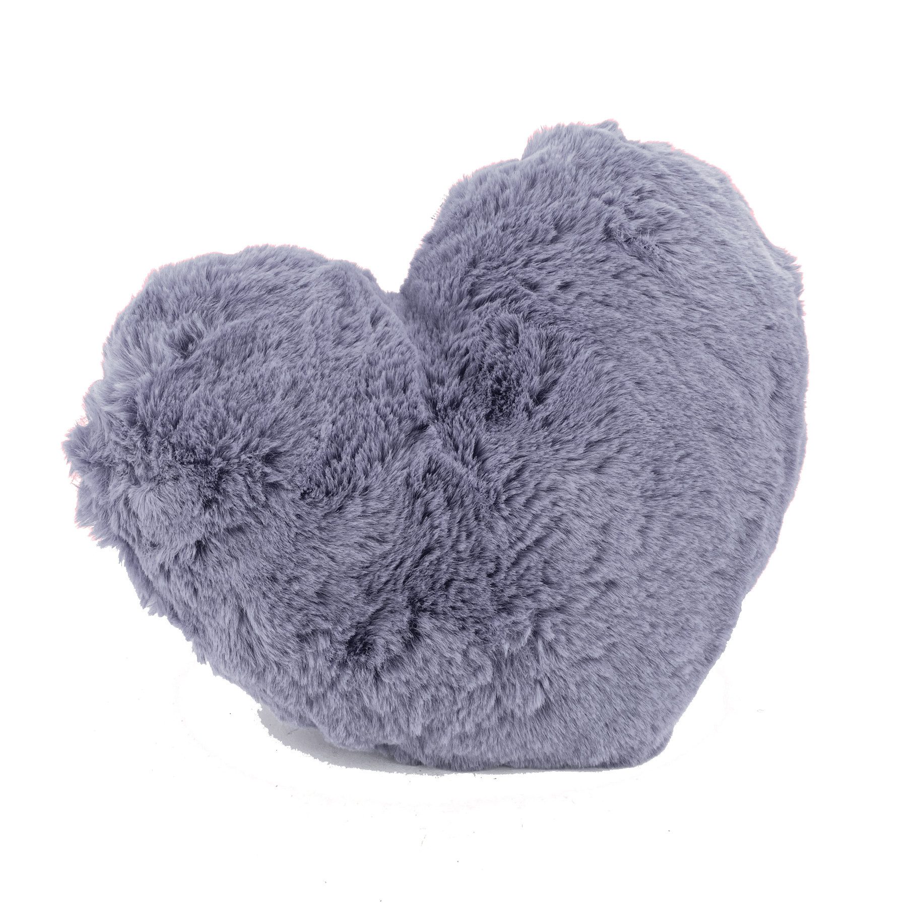 Dekokissen Fell Kuschelkissen Plüsch Herz XL Deko Herzkissen