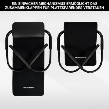 MSports® Bauchtrainer AB Roller - Bauchtrainer, Bauchroller mit Kopfstütze & Matte - klappbar